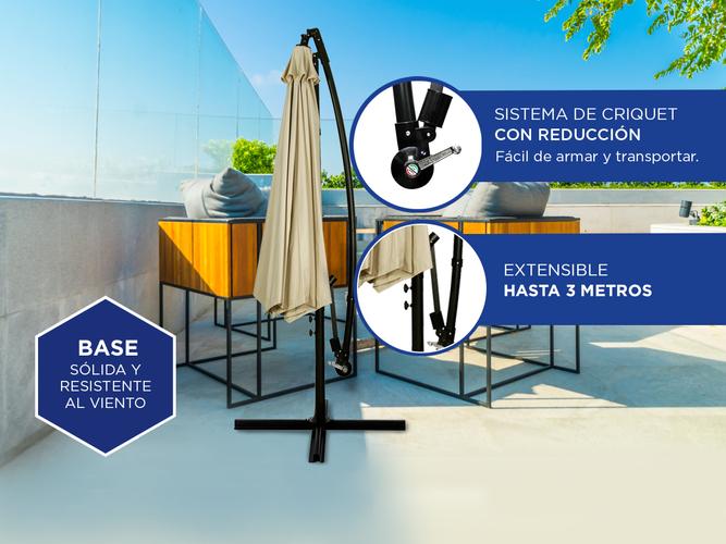 Sombrilla con Base Regulable con Criquet  FPS - 3