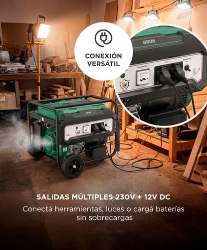 Generador Grupo Electrógeno a Nafta BRON by Gadnic 6500WPortátil Ruedas 220V Arranque Eléctrico  - 2