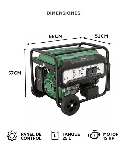 Generador Grupo Electrógeno a Nafta BRON by Gadnic 6500WPortátil Ruedas 220V Arranque Eléctrico  - 5