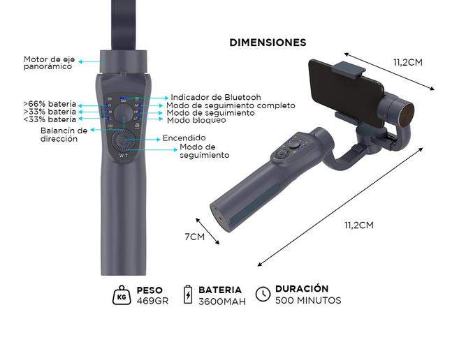 Gimbal 3 Ejes Gadnic Estabilizador para Celular S5B Pro Gimbal  - 5