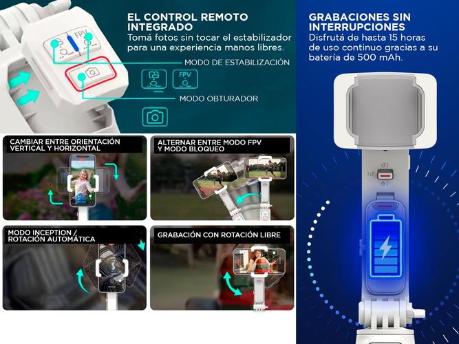 Estabilizador para Celular Gadnic A10 Gimbal Deportivo - 3