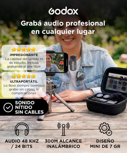 Micrófono Inalambrico Godox Cube SC Kit 1 USB C 300m 24 bits 30 horas  - 1