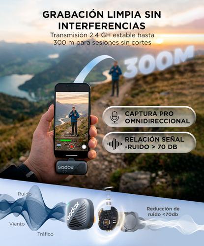 Micrófono Inalambrico Godox Cube SC Kit 1 USB C 300m 24 bits 30 horas  - 2