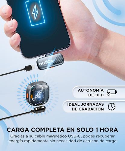 Micrófono Inalambrico Godox Cube SC Kit 1 USB C 300m 24 bits 30 horas  - 3