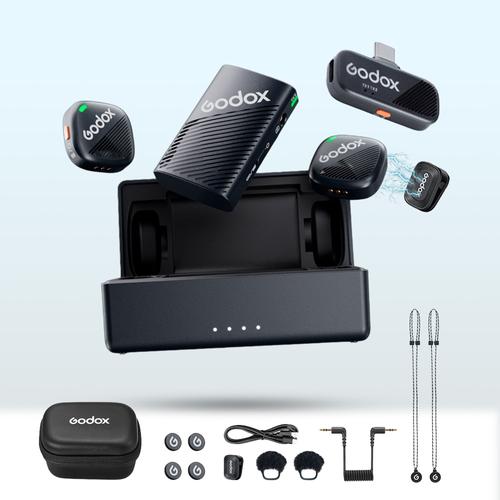 Micrófono Inalambrico Godox Cube C Combo Kit 1 24 bits 40 horas 115 dB 300 m  - 0