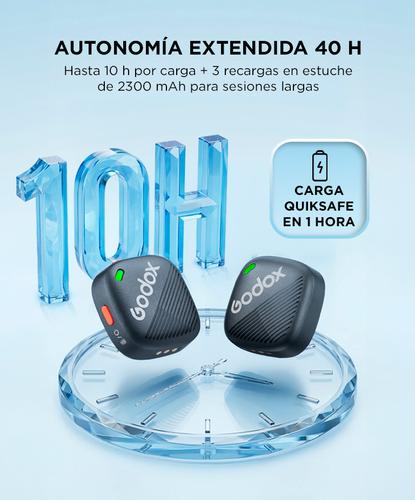 Micrófono Inalambrico Godox Cube C Combo Kit 1 24 bits 40 horas 115 dB 300 m  - 3
