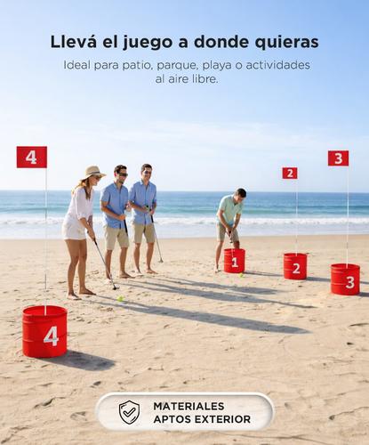 Juego Golf Gadnic 6 Hoyos Portatil Exterior Banderas Palos Bolas Set Completo - 3