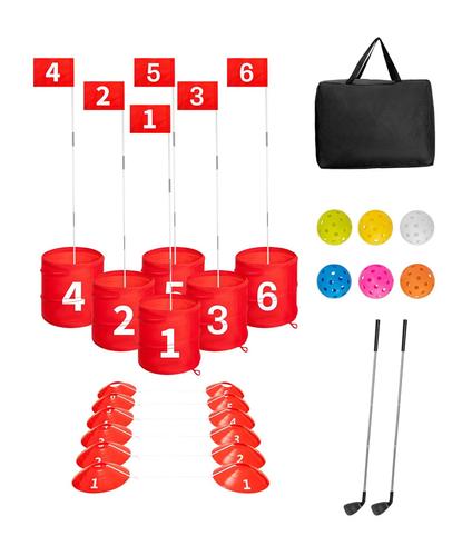 Juego Golf Gadnic 6 Hoyos Portatil Exterior Banderas Palos Bolas Set Completo - 6