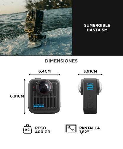 Cámara GoPro Max 2 8K 360 Bundle con Accesorios Conexión Inalámbrica Estabilizada - 5