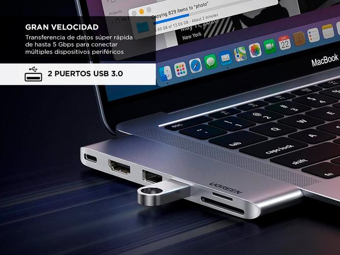 Hub Adaptador 6 en 2 Ugreen Doble Usb-c a  HDMI2USB 30 ATFSDUSB-C  - 3