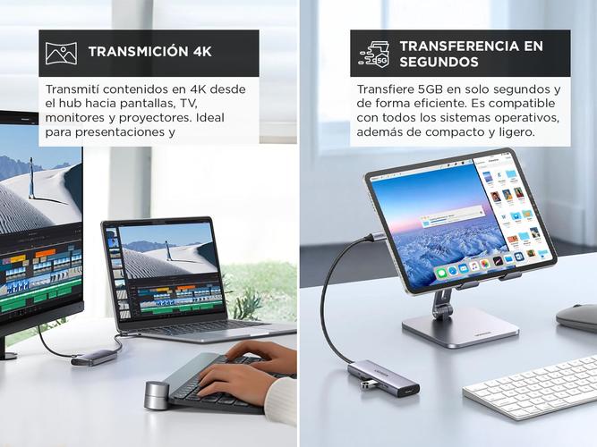 Hub Adaptador Ugreen 5 en 1 4K HDMI USB C a USB - 2