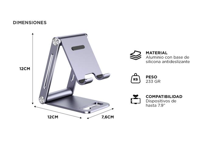 Soporte para teléfono UGREEN de aluminio ajustable - 3