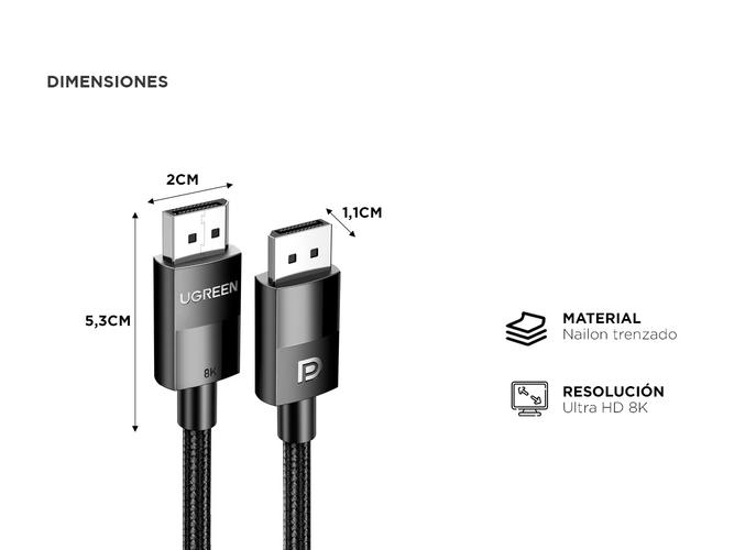 Cable DisplayPort 8K Ugreen 240hz  - 3