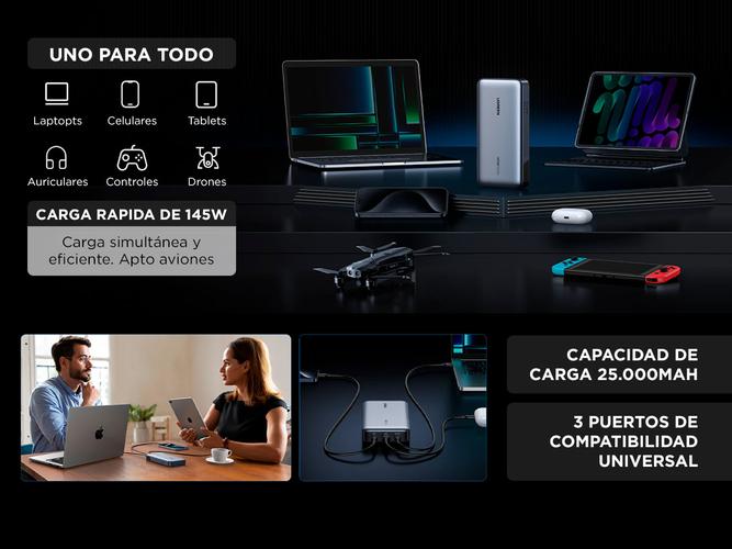 Power Bank Cargador Portatil Ugreen 25000mah Celular Notebook - 2