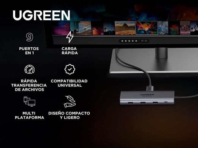 Hub Multipuerto 9 en 1 Ugreen USB HDMI  - 1