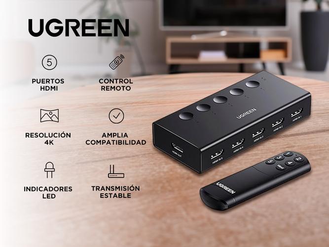 Switch HDMI Ugreen 5 Puertos Con Control Remoto  - 1