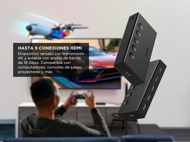 Switch HDMI Ugreen 5 Puertos Con Control Remoto  - 2