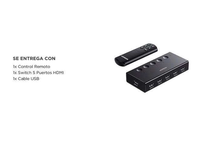 Switch HDMI Ugreen 5 Puertos Con Control Remoto  - 5