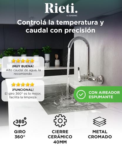 Griferia Monocomando Rieti By Gadnic De Pared Baño y Cocina - 1