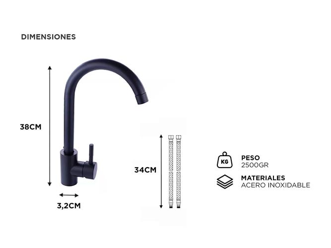 Griferia Monocomando Rieti By Gadnic Pulida Pico Cisne - 3