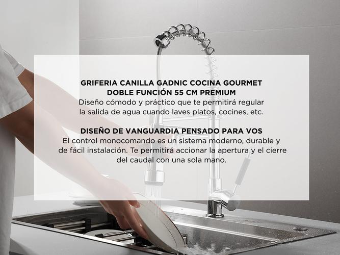 Griferia Canilla Gadnic Cocina Gourmet Doble Función 55 Cm Premium - 3