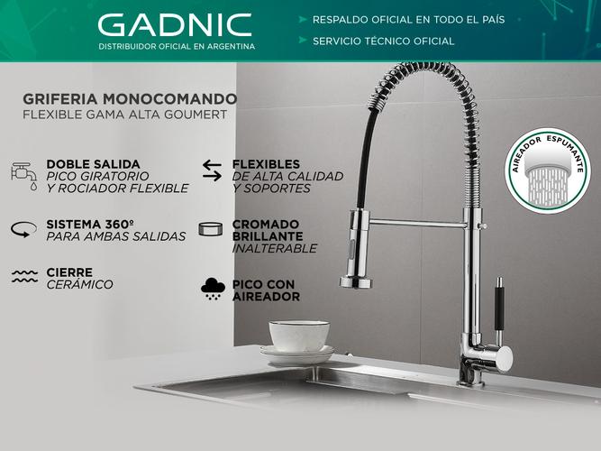 Griferia Monocomando GRIFIFB Gadnic Flexible Gama Alta Goumert - 1
