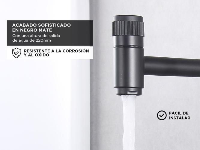 Griferia Para Baño Rieti Cuadrada Negro Matte - 3