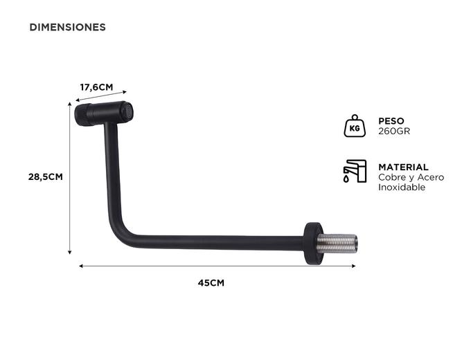 Griferia Para Baño Rieti Cuadrada Negro Matte - 4