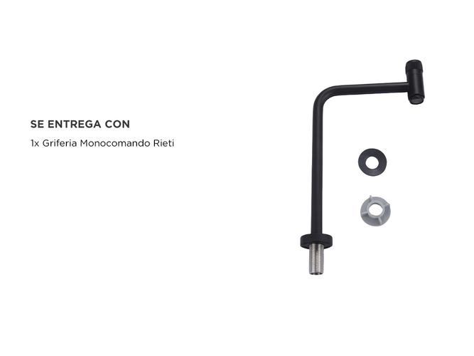 Griferia Para Baño Rieti Cuadrada Negro Matte - 5