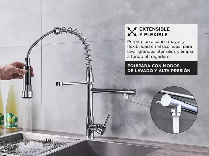 Griferia Canilla Monocomando Rieti by Gadnic Extensible y Flexible - 2