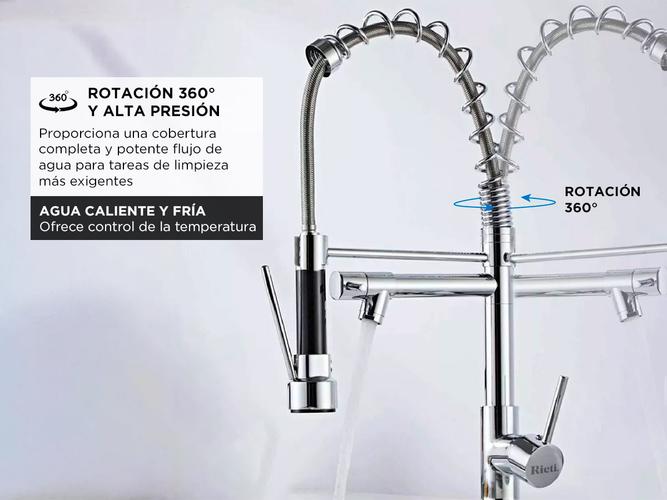 Griferia Canilla Monocomando Rieti by Gadnic Extensible y Flexible - 3