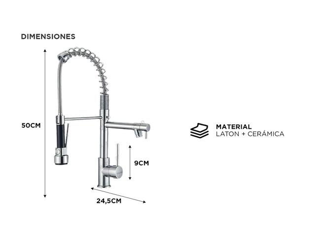 Griferia Canilla Monocomando Rieti by Gadnic Extensible y Flexible - 4