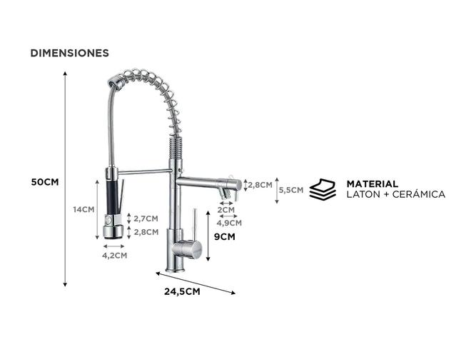 Griferia Canilla Monocomando Rieti by Gadnic Extensible y Flexible Outlet - 4