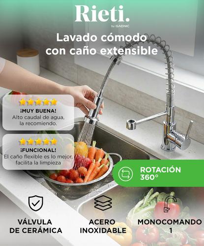 Griferia Extensible Para Cocina Gadnic Canilla Monocomando - 1