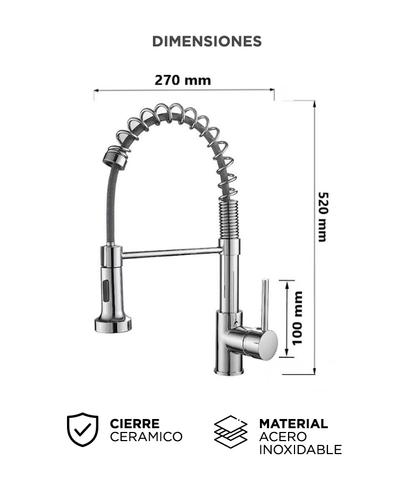 Griferia Extensible Para Cocina Gadnic Canilla Monocomando - 5