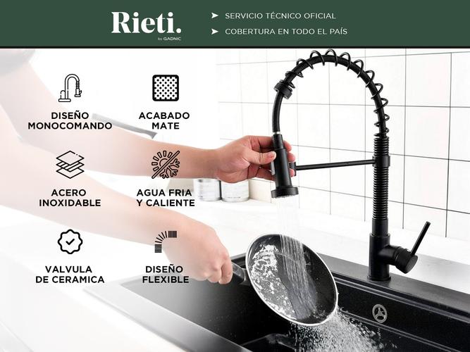 Griferia Extensible Para Cocina Gadnic Canilla Monocomando Flexible - 1