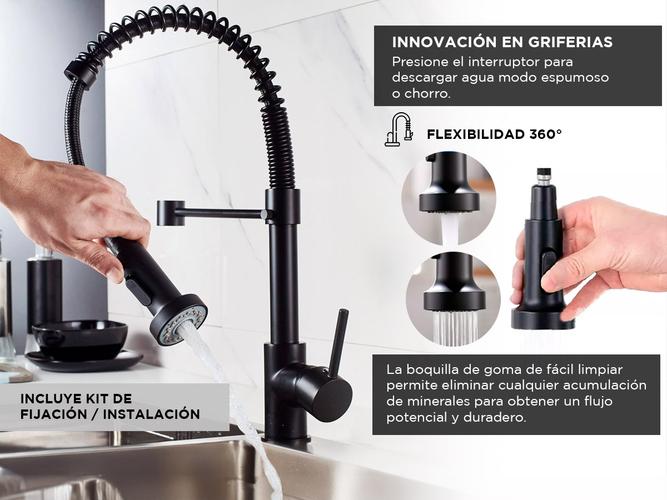 Griferia Extensible Para Cocina Gadnic Canilla Monocomando Flexible - 2