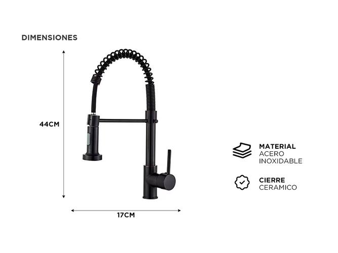 Griferia Extensible Para Cocina Gadnic Canilla Monocomando Flexible - 4