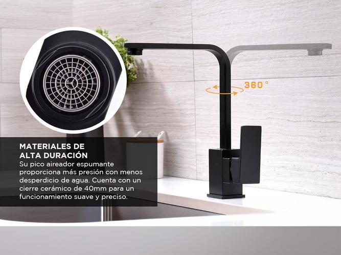 Griferia Canilla Monocomando Rieti Gadnic Negro Mate - 3
