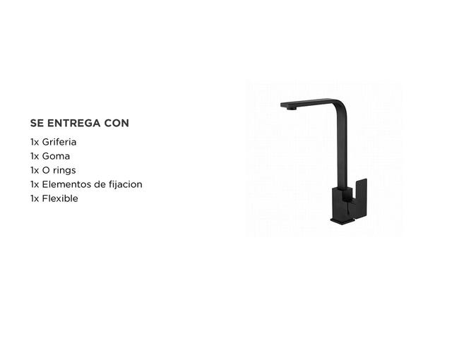 Griferia Canilla Monocomando Rieti Gadnic Negro Mate - 5