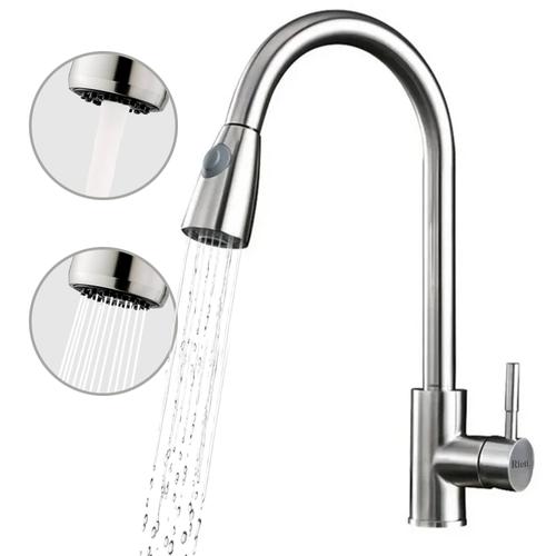 Grifería de Cocina Extraíble Monocomando de Acero Inoxidable - 0