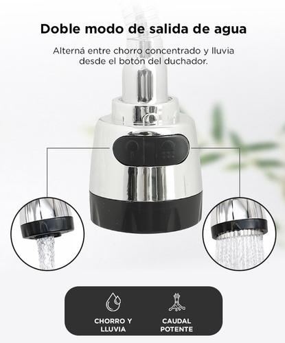 Grifería Monocomando Rieti By Gadnic Cocina Plástico Lluvia Chorro Flexible - 2