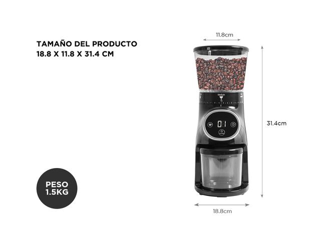 Kit Cafetera de filtro Gadnic CF800 +Molinillo de Café Profesional Con Display - 5