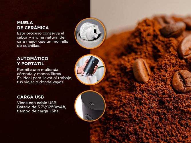 Molinillo Eléctrico GR50 Gadnic De Café Portátil Cónico 3.7V - 3