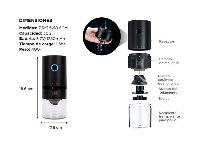Molinillo Eléctrico GR50 Gadnic De Café Portátil Cónico 3.7V - 5