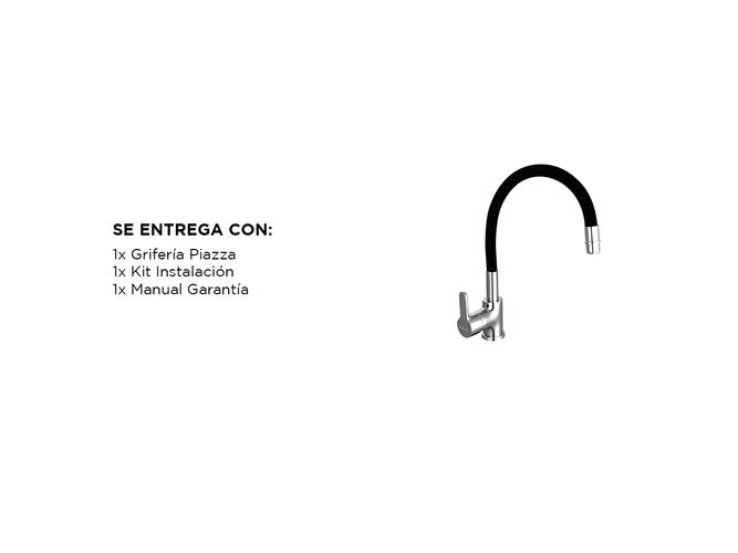 Griferia Piazza Cocina Monocomando Gourmet Emblem Negro Flexible  - 5