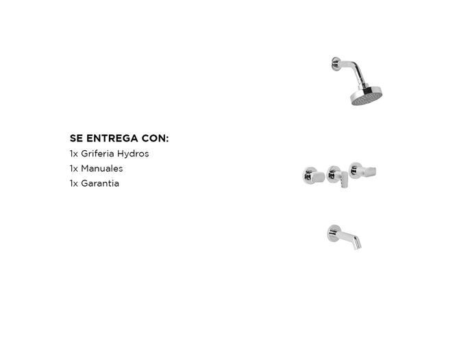 Griferia Hydros Ducha Bañera Embutir Transferencia Viva Nova 704211  - 5