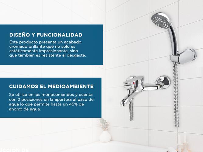 Grifería Piazza Bañera Ducha Domani Monocomando Transferencia Exterior Baño Cromo 10608 - 2