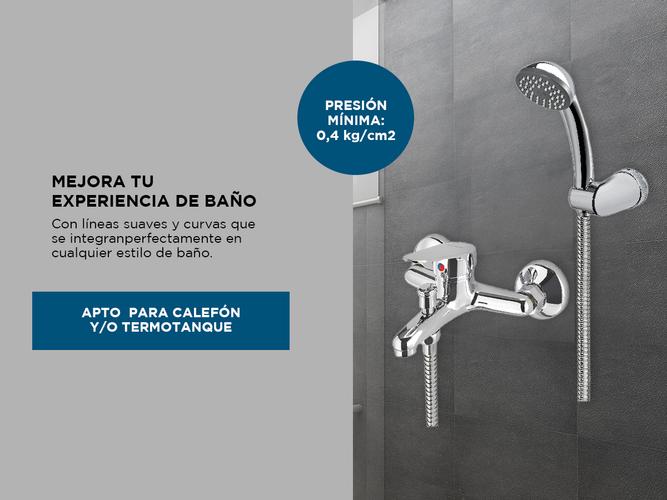 Grifería Piazza Bañera Ducha Domani Monocomando Transferencia Exterior Baño Cromo 10608 - 3