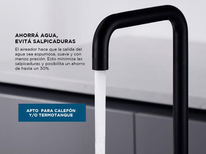 Griferia Grifo de Cocina Piazza Gourmet Monocomando Negro Pico Movil 10303NE - 3